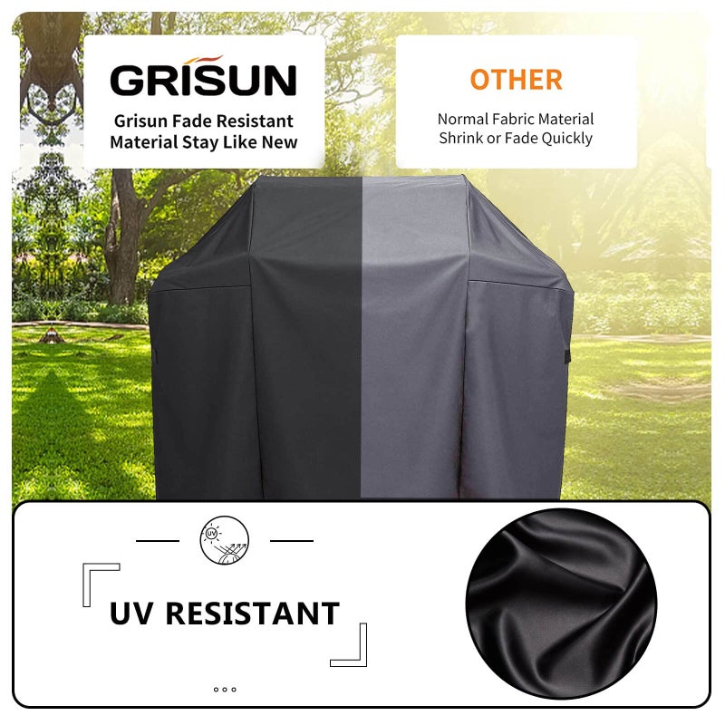Grisun 7139 Grill Cover for Weber Spirit 300 Grills, Spirit 310, E310, S310 and E330, Waterproof and UV-Resistant Gas Grill Cover, Heavy Duty BBQ Cover, 51 inches, Black - Image 4